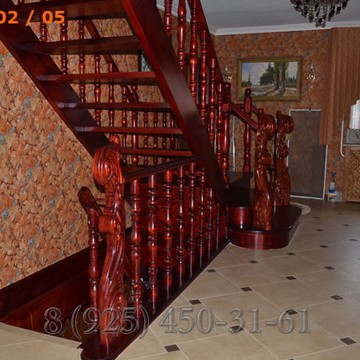 Деревянные лестницы, лестницы из дерева, изготовление лестниц, лестница на второй этаж фото 3