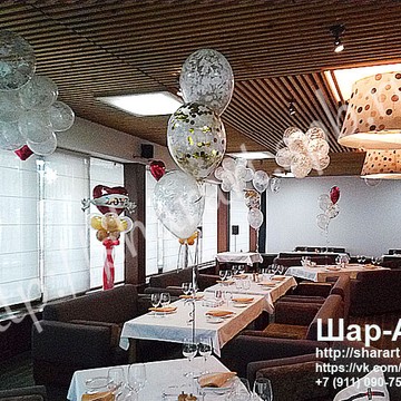 оформление свадьбы шарами