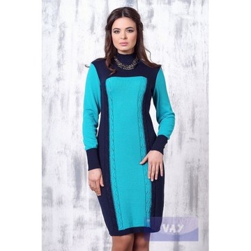 Платье Темно синий/ментол. Цена 2 160 Рублей 