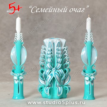 Свечи свадебные - Семейный очаг. Набор из 3-ех свечей для передачи огня семейного очага на свадьбе.