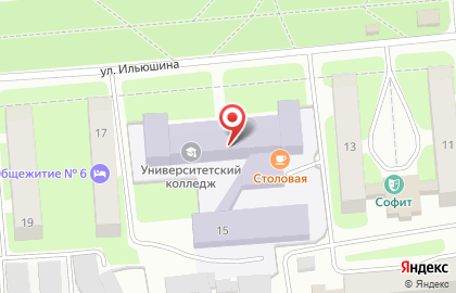 Машиностроительный техникум на улице Ильюшина на карте
