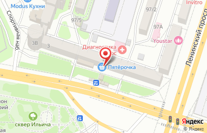 Супермаркет Пятёрочка в Левобережном районе на карте