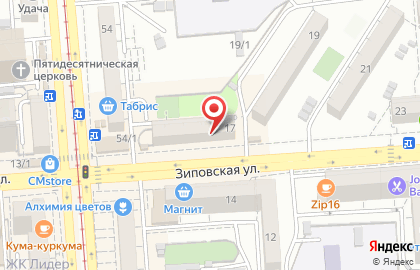Салон Оптика Сухаревская на Зиповской улице на карте
