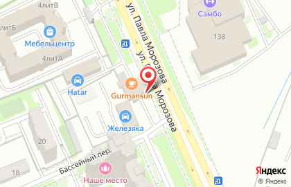 Магазин автозапчастей Железяка в Индустриальном районе на карте