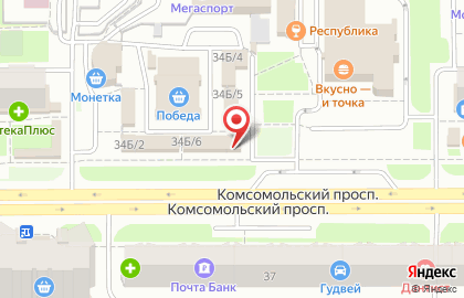 Салон связи Связной на Комсомольском проспекте на карте