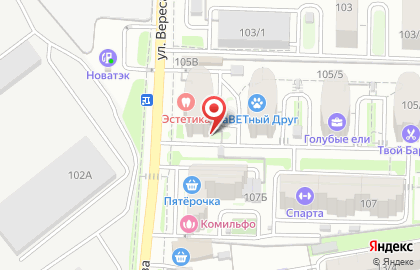 Магазин разливного пива Станция напитков на улице Вересаева на карте