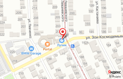 Продуктовый магазин Лучик на улице Леваневского на карте