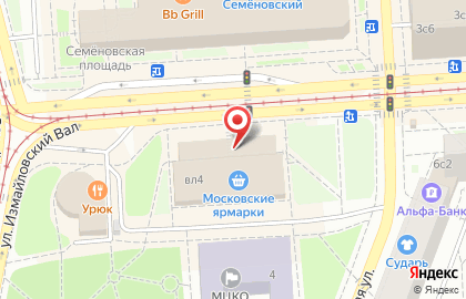 Сеть булочных Каравай СВ на Семёновской набережной на карте