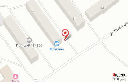 Магазин Флагман на улице Строителей на карте