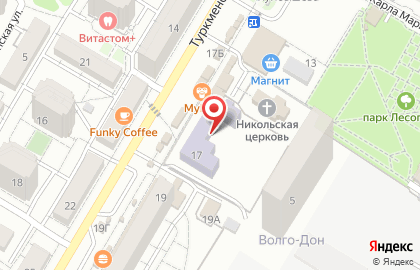 Межшкольный учебный комбинат Советского района на Туркменской улице на карте