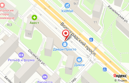 Салон дверей Profildoors на метро Пролетарская на карте