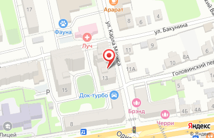 Агентство недвижимости Тверской квартал на улице Бакунина на карте