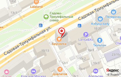 Кафе-кулинария Брусника на Садовой-Триумфальной улице на карте