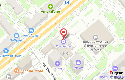Банк Открытие в Новосибирске на карте