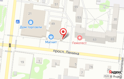Продовольственный киоск на проспекте Ленина на карте
