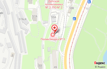Поликлиника №3 во Владивостоке на карте