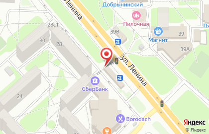 Продуктовый магазин на ул. Ленина, 28в на карте