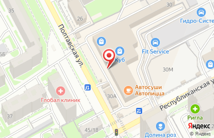 Телекоммуникационная компания Уфанет на Полтавской улице на карте