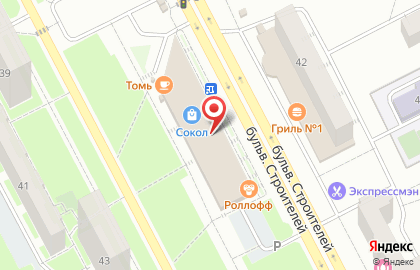 Жар-птица на бульваре Строителей на карте