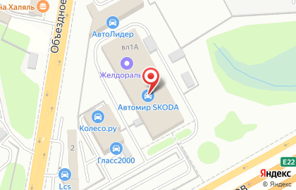 Официальный дилер Skoda Автомир Богемия на шоссе Энтузиастов на карте