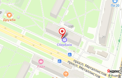 Банкомат СберБанк на проспекте Металлистов, 59 на карте