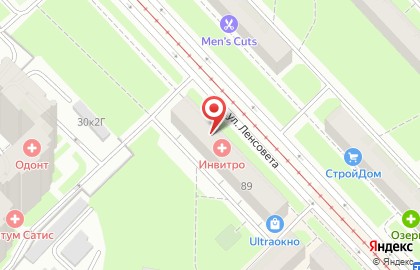 Медицинская компания Инвитро в Московском районе на карте