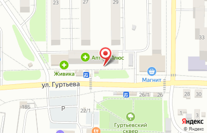 Аптека Фармакопейка на улице Гуртьева на карте