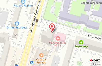 Городская поликлиника №52 в Кировском районе на карте