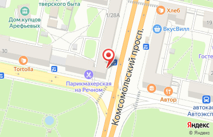 Страховая медицинская организация АльфаСтрахование-ОМС на Комсомольском проспекте на карте