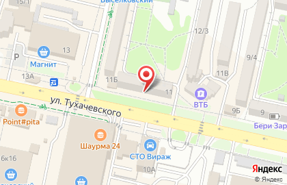 Магазин Мир белья на улице Тухачевского на карте