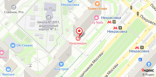 Клиника Ниармедик на проспекте Защитников Москвы на карте