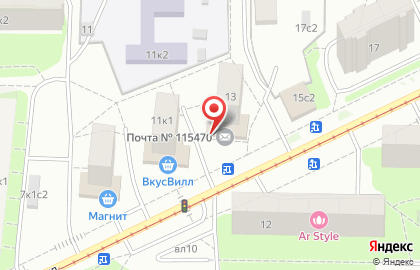 Киоск по продаже фруктов и овощей, район Нагатинский Затон на Судостроительной улице на карте