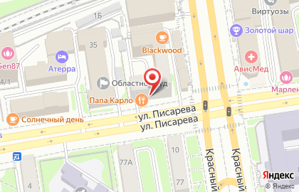 Пиццерия Папа Карло в Новосибирске на карте