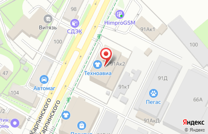 Теплострой на улице Карпинского на карте