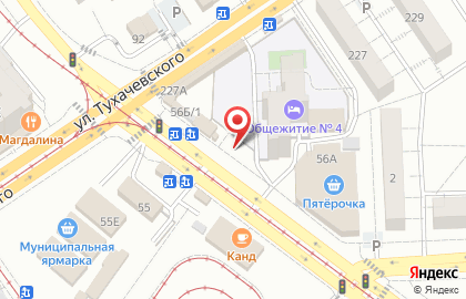 Киоск по продаже хлебобулочных изделий Самарский хлеб в Железнодорожном районе на карте
