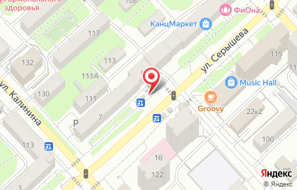 Киоск фастфудной продукции на улице Серышева на карте