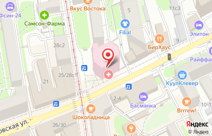 Поликлиника Семейный доктор на метро Бауманская на карте