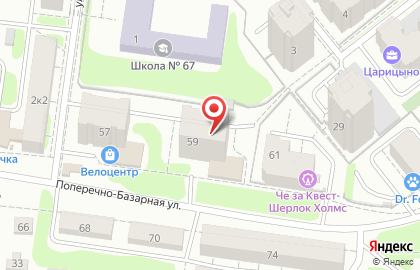 Стоматологический кабинет Дентис на Поперечно-Базарной улице на карте