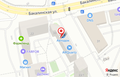 Магазин автотоваров Autodoc.ru на Бакалинской улице на карте