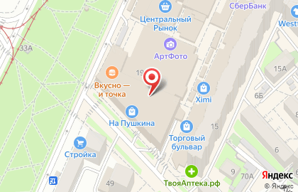 Траттория на улице Льва Толстого на карте