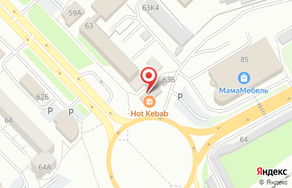 Кафе быстрого питания Шашлык на углях на Октябрьском проспекте на карте