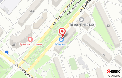 Гипермаркет Магнит в Оренбурге на карте