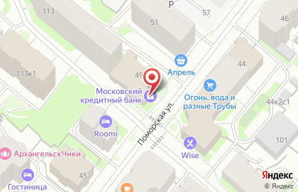 Московский кредитный банк в Архангельске на карте