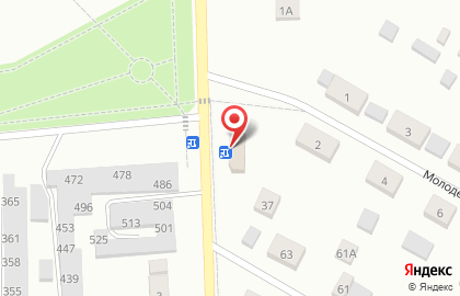 Продовольственный магазин на Центральной улице на карте