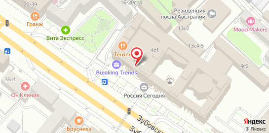 Агентство недвижимости ЦДН на Зубовском бульваре на карте