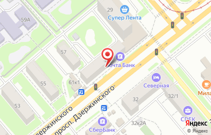 ОАО Банкомат, Лето Банк на проспекте Дзержинского на карте