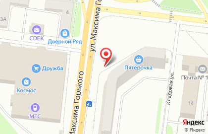 Киоск молочной продукции на улице Максима Горького на карте