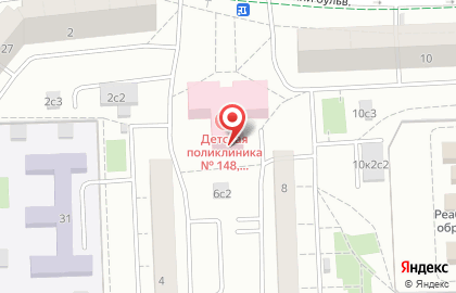 Детская городская поликлиника №148 на Братиславской (б-р Новочеркасский д 6) на карте