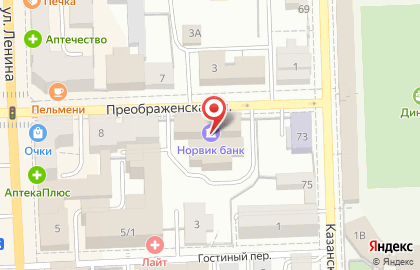 Банкомат Норвик Банк на Преображенской улице на карте