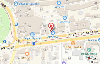 Ювелирный магазин Адамас на Ставропольской улице на карте